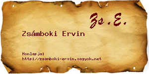 Zsámboki Ervin névjegykártya